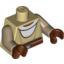Набор LEGO Torso SW Jedi Robe, White Undershirt & Reddish Brown Belt Print (Nahdar Vebb) / Dark Tan Arms / Reddish Brown Hands, Tan