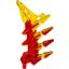 Набор LEGO Bionicle Weapon Small Blade with 4 Spikes, Marbled Yellow Pattern (HF Xplode), Красный