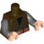 Набор LEGO Torso Hassansin Leader (Zolm), Vest with Black V-Neck and Woolen Print with Wide Belt / Dark Bluish Gray Arms / Light Flesh Hands, Темно-коричневый