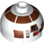 Набор LEGO Brick, Round 2 x 2 Dome Top with Reddish Brown Print (R7-D4), Белый
