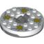 Набор LEGO Turntable 6 x 6 Round Dark Bluish Gray Base with White Top with Yellow Faces on Blue Print (Ninjago Spinner), Белый