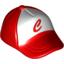 Набор LEGO Minifig Cap, Curved Bill with Seams and Button on Top and Red 'C' Print, Красный