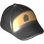 Набор LEGO Minifig Cap, Curved Bill with Seams and Button on Top and Gold with Black Minifig Head Print, Черный