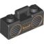 Набор LEGO Minifig Radio Boom Box with Handle and Gold Trim Print, Черный