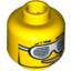 Набор LEGO Minifig Head Glasses with Slotted White Sunglasses and Smirk with Gold Teeth Print [Blocked Open Stud], Желтый