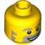 Набор LEGO Minifig Head Beard Gray with Gray Eyebrows, Sideburns, Wide Open Smile and White Pupils Print [Blocked Open Stud], Желтый