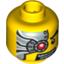 Набор LEGO Minifig Head Alien with Mechanical Right Eye Red, Silver Head Plate Print [Blocked Open Stud], Желтый