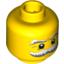 Набор LEGO Minifig Head Moustache and Eyebrows White and Gray Bushy, White Pupils and Crow's Feet Print [Blocked Open Stud], Желтый