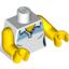 Набор LEGO Torso Female Tennis Shirt with Medium Blue Print / Yellow Arms / Yellow Hands, Белый