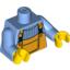 Набор LEGO Torso Overalls Bright Orange over Sweater Print / Medium Blue Arms / Yellow Hands, Medium Blue