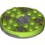 Набор LEGO Turntable 6 x 6 Round Dark Bluish Gray Base with Lime Top with Gray Faces on Brown Print (Ninjago Spinner), Лайм