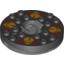 Набор LEGO Turntable 6 x 6 Round Dark Bluish Gray Base with Black Top with Orange Skulls on Red Print (Ninjago Spinner), Черный