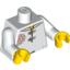 Набор LEGO Torso Ninjago Red Flower Medallion and Gray Fasteners Print / White Arms / Yellow Hands, Белый