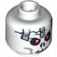 Набор LEGO Minifig Head - Cracked Skull with Metal Plates Print [Blocked Open Stud], Белый