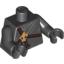 Набор LEGO Torso Ninjago Brown Rope, Gold Medallion and Black Undershirt Print / Black Arms / Black Hands, Черный