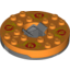 Набор LEGO Turntable 6 x 6 Round Dark Bluish Gray Base with Orange Top and Red Flames on Yellow Print (Ninjago Spinner), Оранжевый