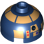 Набор LEGO Brick, Round 2 x 2 Dome Top with Metallic Gold Print (R8-B7), Темно-синий