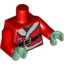 Набор LEGO Torso Santa Jacket with Fur, Black Belt and Candy Cane Print / Red Arms / Sand Green Hands, Красный