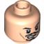 Набор LEGO Minifig Head Dual Sided PotC Jack Black Moustache Determined / Skull Face Print [Blocked Open Stud], Light Flesh