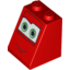Набор LEGO Slope 65 2 x 2 x 2 with Bottom Tube with Green Eyes on White Background and Smile Print 2, Красный