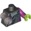 Набор LEGO Torso Alien Conquest Alien Diagonal Armor Print / Magenta Arm and Lime Hand Left / Mech Arm and Lime Barb Right, Черный