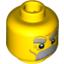 Набор LEGO Minifig Head Dual Sided Thick Moustache and Eyebrows, Determined / Angry Print [Blocked Open Stud], Желтый