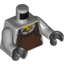 Набор LEGO Torso Dark Brown Apron with Silver Buckles Print / Light Bluish Gray Arms / Black Hands, Светлый сине-серый