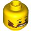 Набор LEGO Minifig Head Brown Handlebar Moustache, Scared Print [Hollow Stud], Желтый