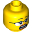 Набор LEGO Minifig Head Dual Sided Female Glasses with Black Frames, Beauty Mark Laughing / Scared Print [Hollow Stud], Желтый