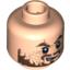 Набор LEGO Minifig Head PotC Hector Barbossa Ragged Brown Beard Print [Blocked Open Stud], Light Flesh