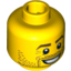 Набор LEGO Minifig Head Beard Stubble, Reddish Brown Eyebrows, White Pupils and Open Smile Print [Blocked Open Stud], Желтый