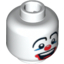 Набор LEGO Minifig Head Large Drawn Eyebrows, Blue Eye Make-up, Big Red Nose and Large Red Mouth Print (Clown) [Blocked Open Stud], Белый