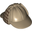 Набор LEGO Minifig Hat, Deerstalker with Dark Red Houndstooth Check on Ear Flaps Print, Dark Tan
