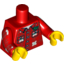 Набор LEGO Torso Plaid Shirt with Buttons, Pockets and 'Kel' Print / Red Arms with Plaid Shirt Print / Yellow Hands, Красный