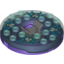 Набор LEGO Turntable 6 x 6 Round Dark Purple Base with Trans-Light Blue Top and Glow in the Dark Opaque Skulls on Light Blue Print (Ninjago Spinner), Trans-Light Blue