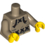 Набор LEGO Torso Fur Jacket with Chord Clasps Print (Eskimo) / Dark Tan Arms / Yellow Hands, Dark Tan