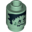 Набор LEGO Brick, Round 1 x 1 Open Stud with HP Shrunken Head Print, Sand Green