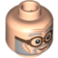 Набор LEGO Minifig Head Male Gray Beard and Eyebrows, Brown Glasses Print (HP Ernie Prang) [Blocked Open Stud], Light Flesh