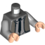 Набор LEGO Torso Harry Potter Vest Knit Herringbone with Black Tie Print / Light Bluish Gray Arms / Light Flesh Hands, Темный сине-серый