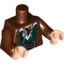 Набор LEGO Torso PotC Jacket over Dark Green Vest and White Shirt Print / Reddish Brown Arms / Light Flesh Hands, Красно-коричневый