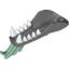Набор LEGO Dragon Head Lower Jaw with White Teeth and Sand Green Spines Print, Темный сине-серый