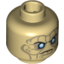 Набор LEGO Minifig Head PotC Davy Jones Silver Eyes and Furrowed Brow Print [Blocked Open Stud], Tan