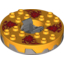 Набор LEGO Turntable 6 x 6 Round Flat Silver Base Serrated with Medium Orange Top with Hollow Studs and Red Faces with Red Flames Print (Ninjago Spinner), Bright Light Orange