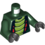 Набор LEGO Torso Ninjago Snake with Lime and Red Scales Print (Acidicus) / Dark Green Arms / Black Hands, Темно-зеленый