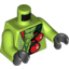 Набор LEGO Torso Ninjago Snake with Dark Green Belt and Red Vials Print / Lime Arms / Black Hands, Лайм