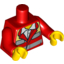 Набор LEGO Torso Open Collar with White Shirt, Safety Stripes, EMT Star of Life on Back Print / Red Arms / Yellow Hands, Красный