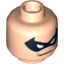 Набор LEGO Minifig Head Dual Sided Black Mask and Grim / Scared Print [Hollow Stud], Light Flesh