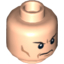 Набор LEGO Minifig Head Black Eyebrows, Frown and Cheek Lines Print [Hollow Stud], Light Flesh