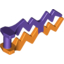 Набор LEGO Wave Angular with Marbled Dark-Purple Pattern, Оранжевый