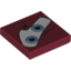 Набор LEGO Tile 2 x 2 with Blue Eyes on White Background Print, Темно-красный